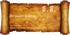 Broser Barna névjegykártya